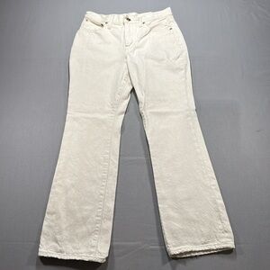 J Crew Full Length Demi Boot Off-White Jeans - Size 25 Petite